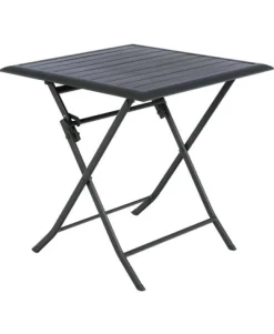 Mesa AZUA plegable gris grafito de aluminio