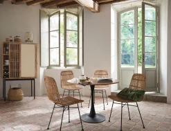 Mesa Cocina Redonda Metal/Mdf 102x74Cm