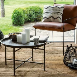 Mesa De Centro De Metal 65x65x39.5Cm