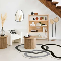 Mesa De Centro Redonda Beige Colva 45cm