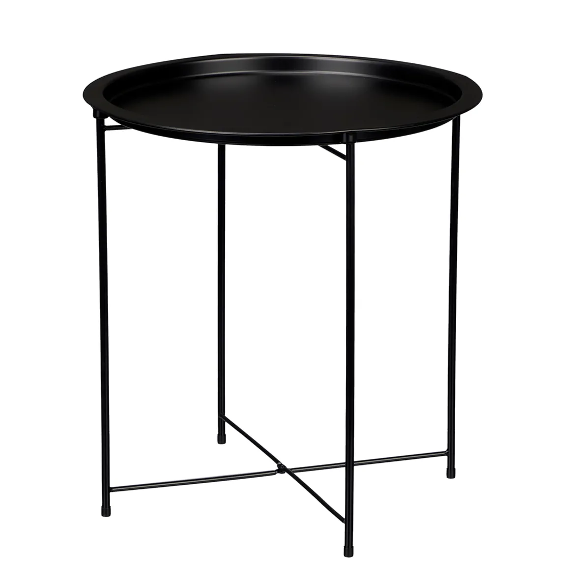 Mesa de centro redonda negra de metal 47cm