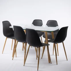 Mesa De Cocina Gally Con Tapa De Vidrio