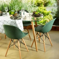 Mesa De Cocina Gally Con Tapa De Vidrio