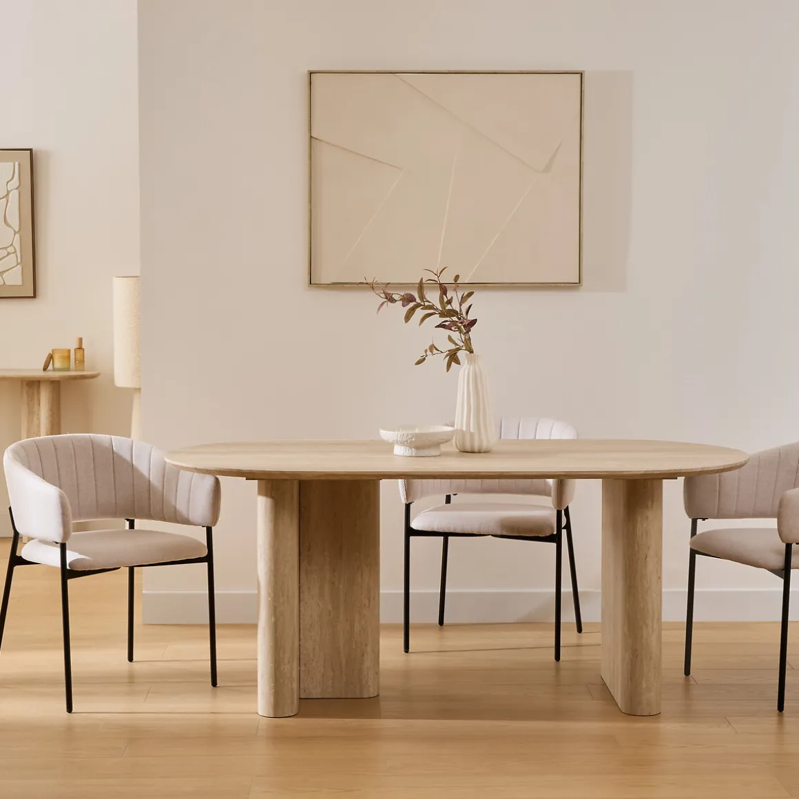 Mesa de comedor ANAYA beige de mdf