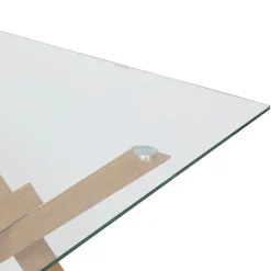 Mesa de comedor JOREL con tapa de vidrio 90x180cm