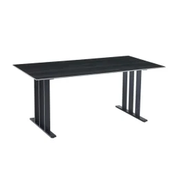 Mesa de comedor PISA negra con tablero de cerámica