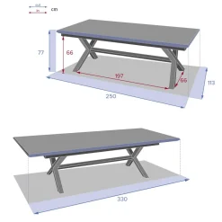 Mesa extensible AXIOME gris ardósia 250-330cm