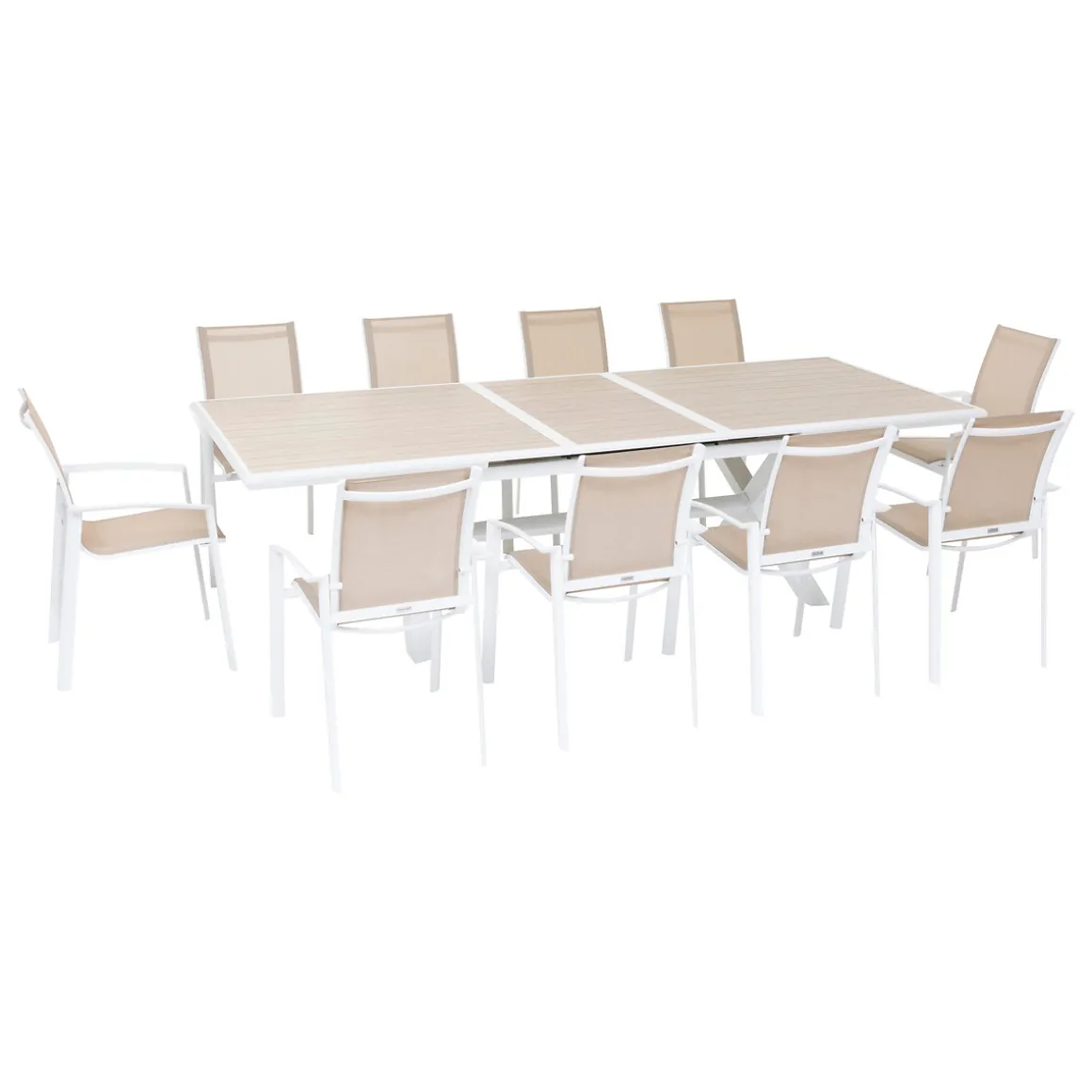 Mesa extensible AXIOME lino y blanco 220-279cm