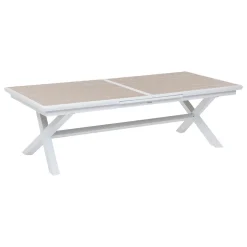 Mesa extensible AXIOME lino y blanco 250-330cm