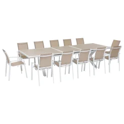 Mesa extensible AXIOME lino y blanco 250-330cm