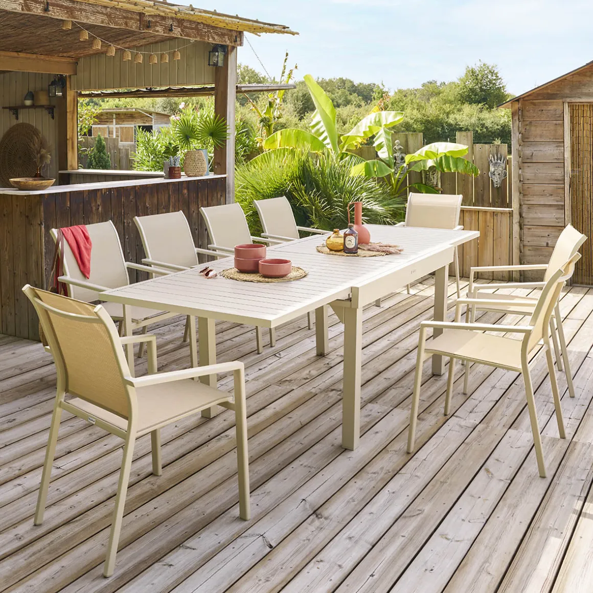 Mesa extensible PIAZZA argile 135-270cm