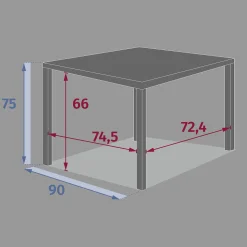 Mesa extensible PIAZZA argile 90-180cm