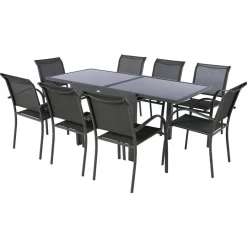 Mesa extensible PIAZZA gris graphite 90-180cm