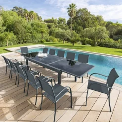 Mesa extensible PIAZZA gris graphite 200-320cm