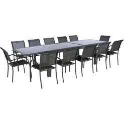 Mesa extensible PIAZZA gris graphite 200-320cm