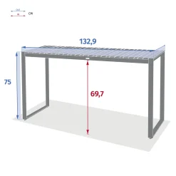 Mesa LENSIA de aluminio y madera eucalipto