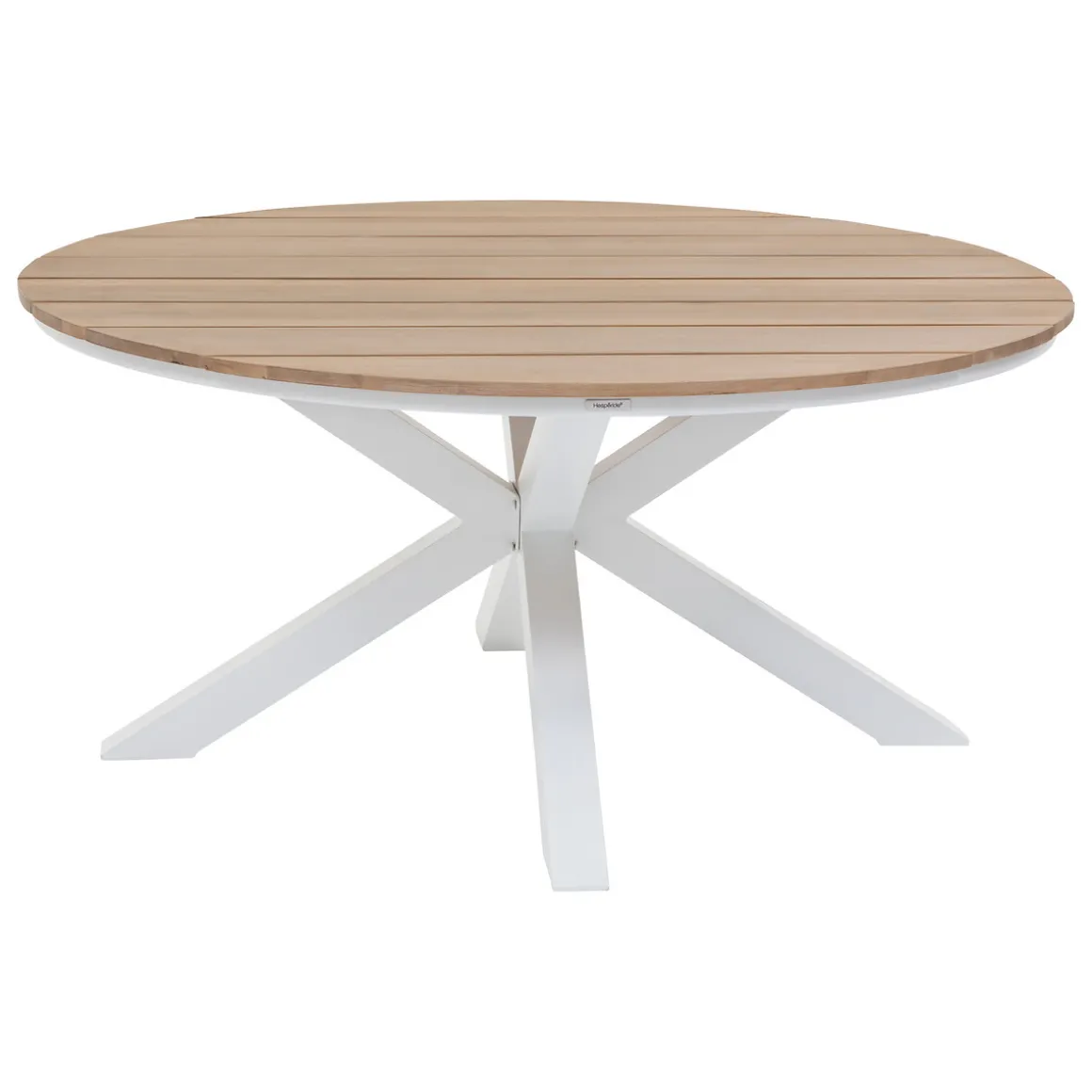 Mesa ORIENGO redonda blanca de madera acacia