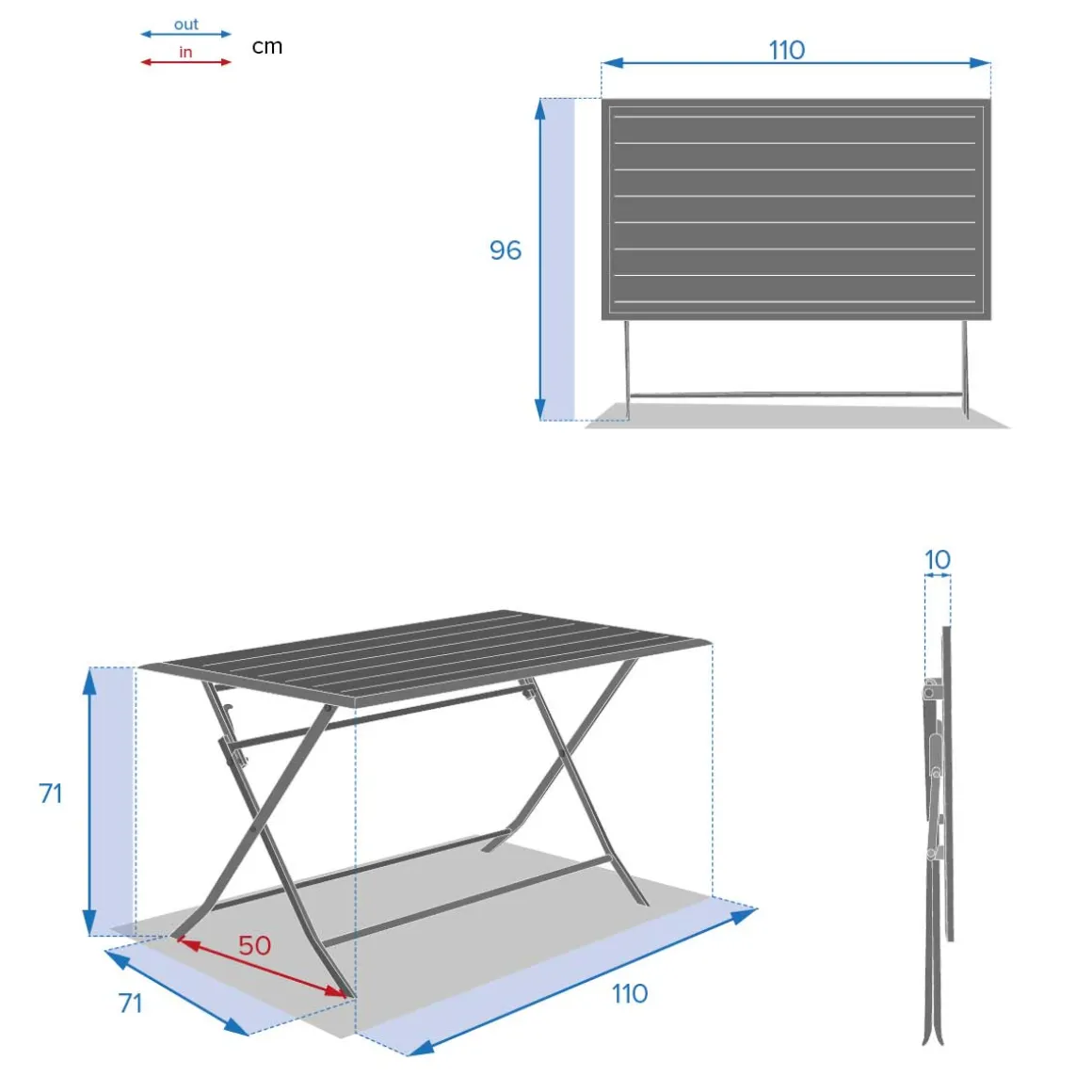 Mesa plegable AZUA argile
