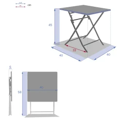 Mesa plegable cuadrada GREENSBORO verde