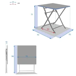 Mesa plegable GREENSBORO cuadrada argile