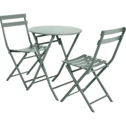 Mesa plegable GREENSBORO redonda verde oliva