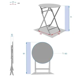 Mesa plegable GREENSBORO redonda argile