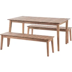Mesa TIWI marrón de madera acacia 6 personas