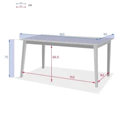 Mesa TIWI marrón de madera acacia 6 personas