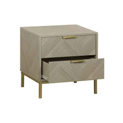 Mesita de noche CHEVRON beige de mdf