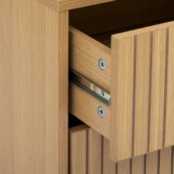 Mesita de noche con 2 cajones de mdf beige TASSO