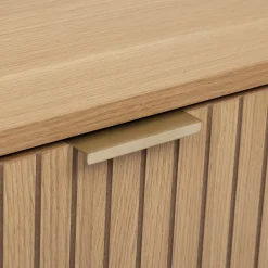 Mesita de noche con 2 cajones de mdf beige TASSO