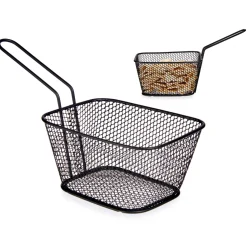 Mini Cestillo Metálico Negro 24x11x7Cm