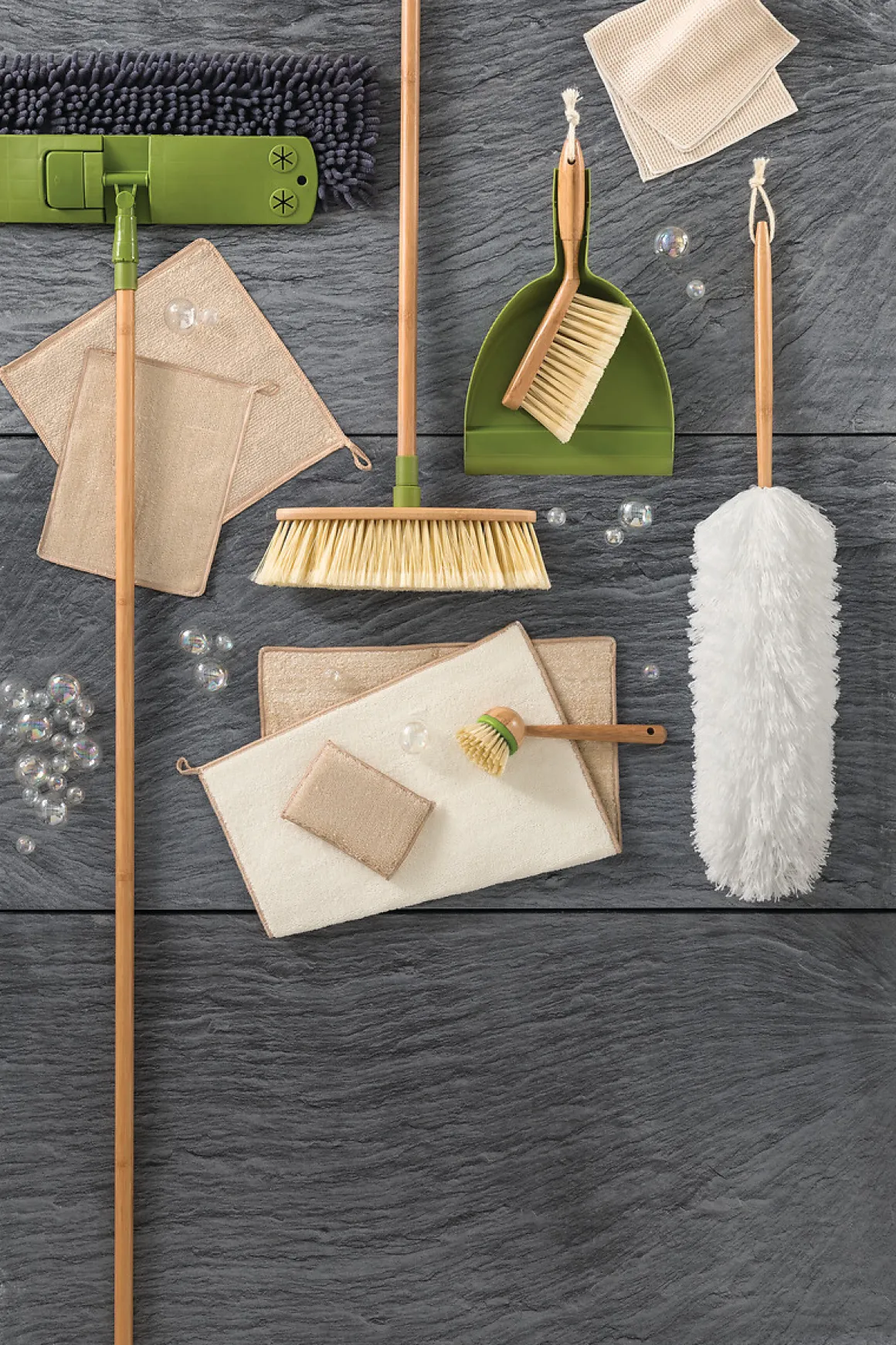 Mopa De Chenilla Con Palo De Bambú