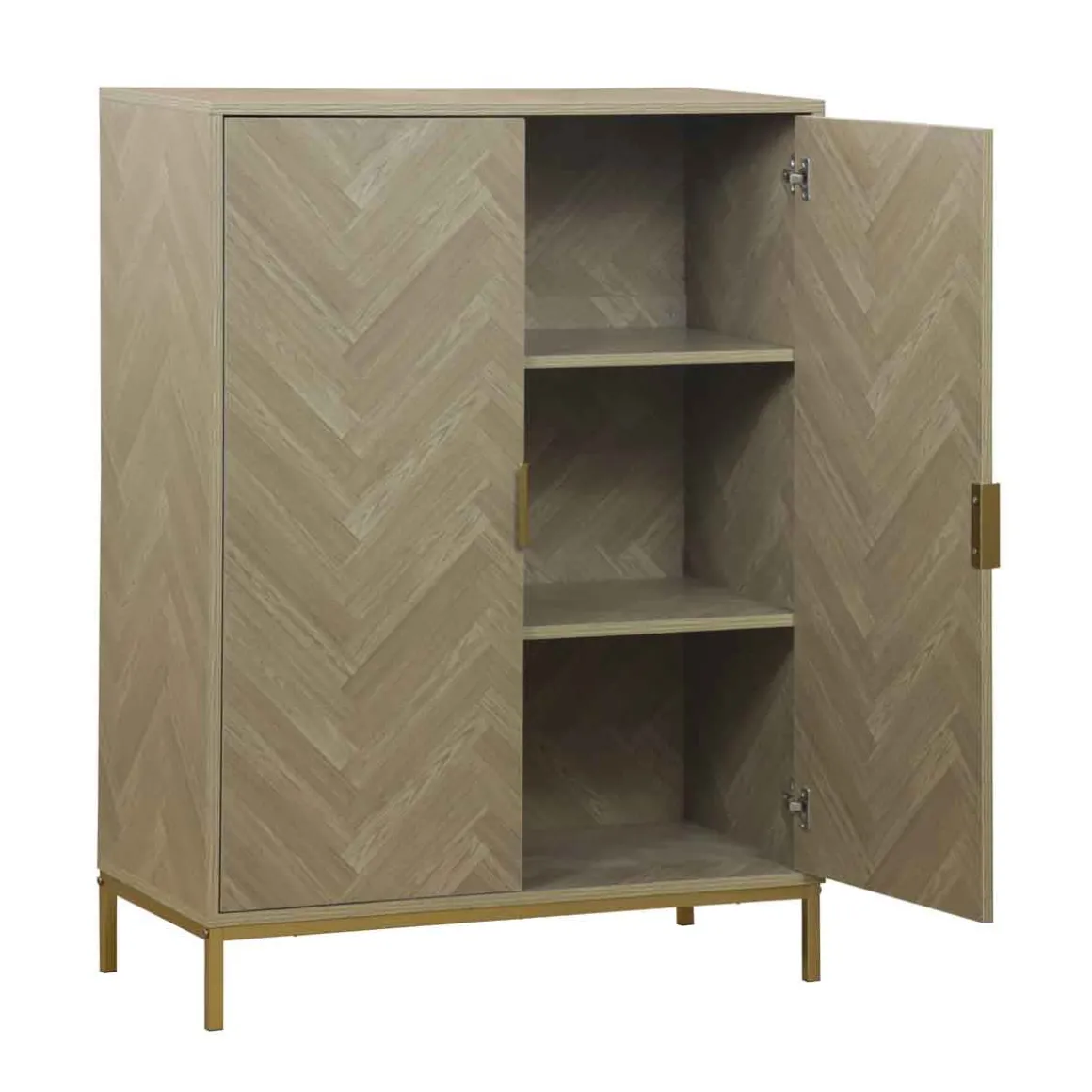Mueble auxiliar alto CHEVRON beige mdf c/2 puertas