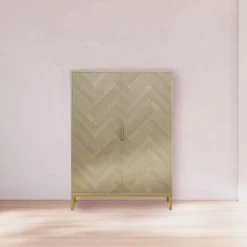 Mueble auxiliar alto CHEVRON beige mdf c/2 puertas