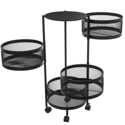 Mueble auxiliar redondo MAYAJ negro de acero 33x76