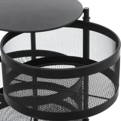 Mueble auxiliar redondo MAYAJ negro de acero 33x76