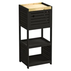 Mueble bajo con 1 puerta y cajón CANCUN negro