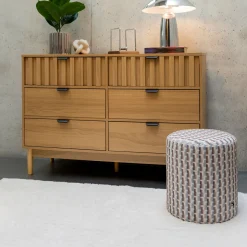 Mueble de apoyo RAWA beige con 6 cajones
