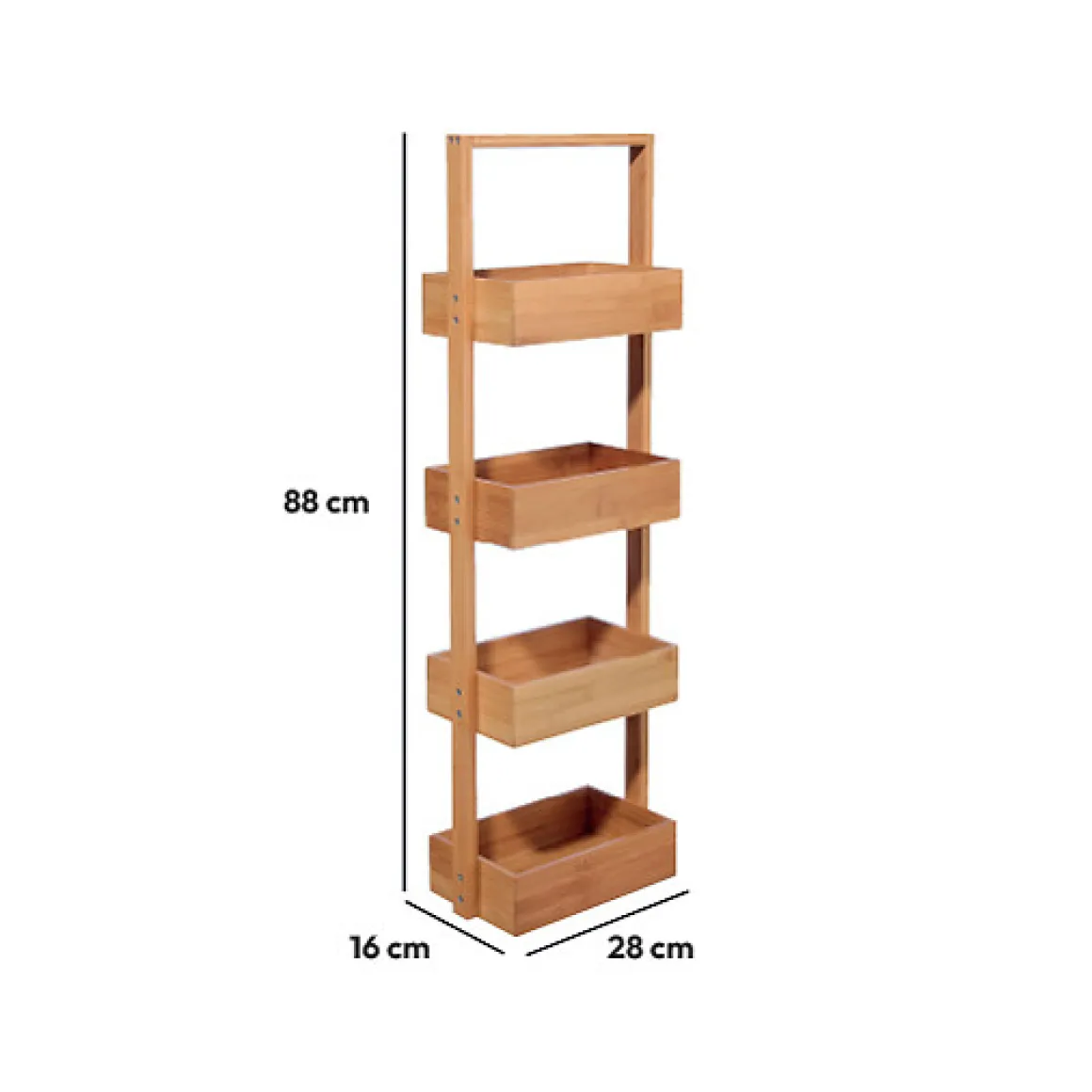 Mueble De Bambú 4 Estantes 28x15x88Cm