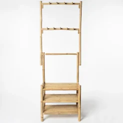 Mueble de baño con 3 estantes de bambú