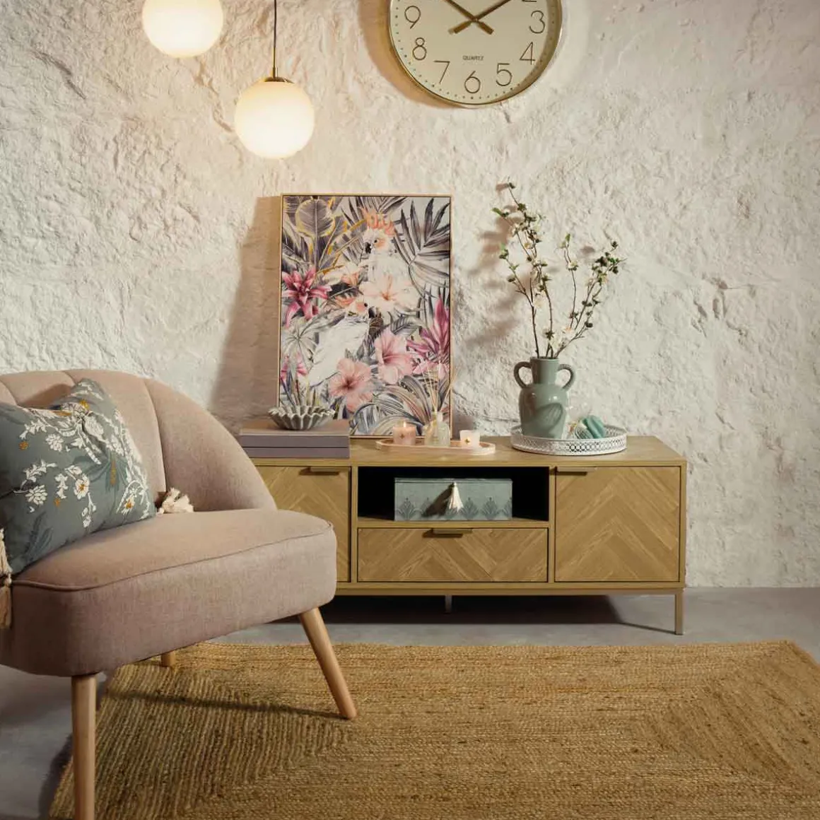 Mueble de tv CHEVRON beige de mdf