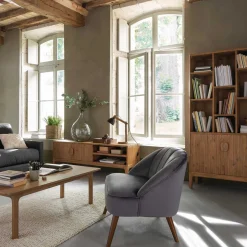 Mueble de tv SABOR marrón de madera acacia