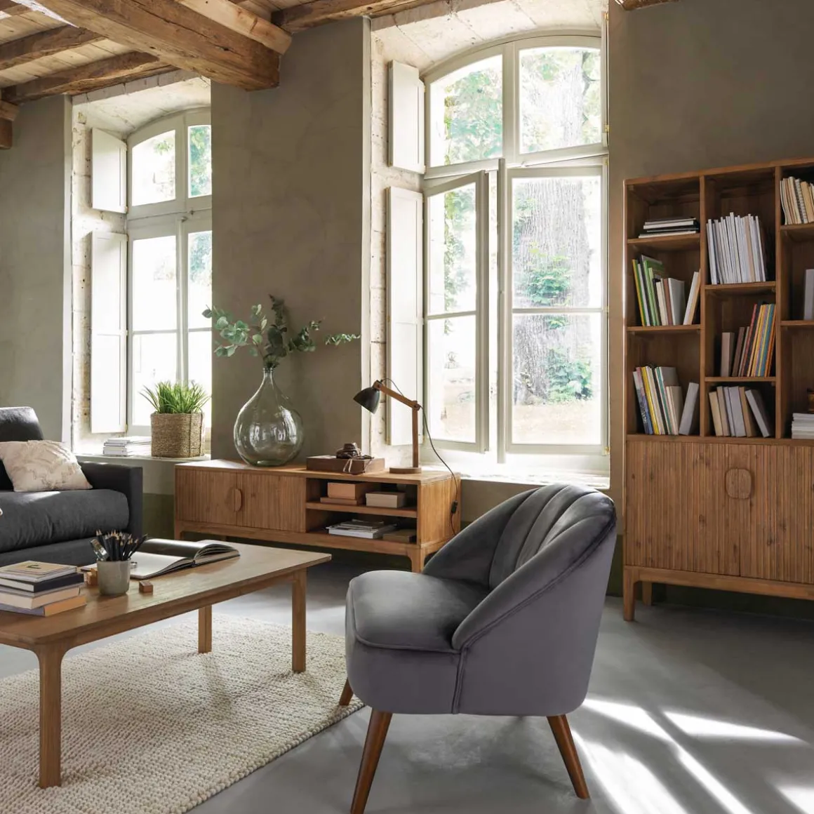 Mueble de tv SABOR marrón de madera acacia