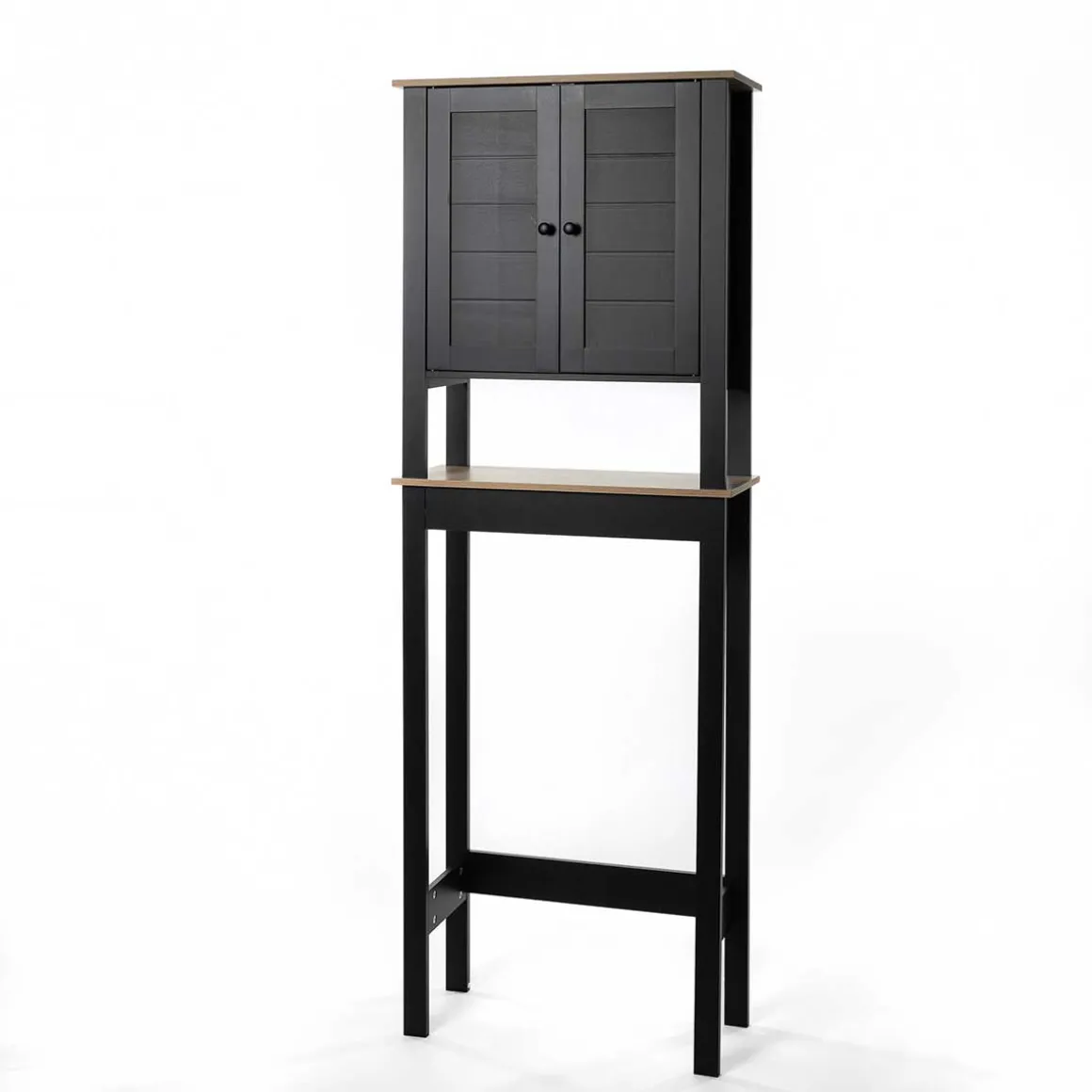 Mueble para baño wc ROMA negro y marrón 173cm