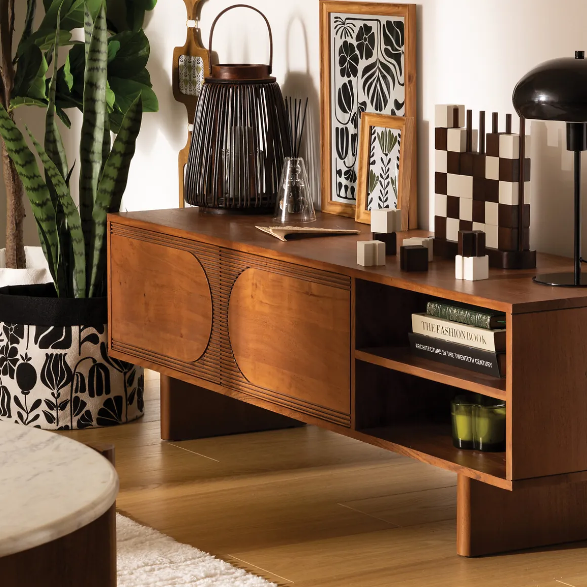 Mueble para tv NANDA de madera de acacia 40cm