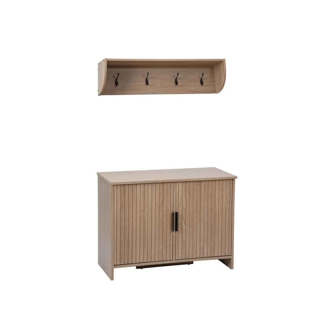 Mueble y estante marrón de mdf
