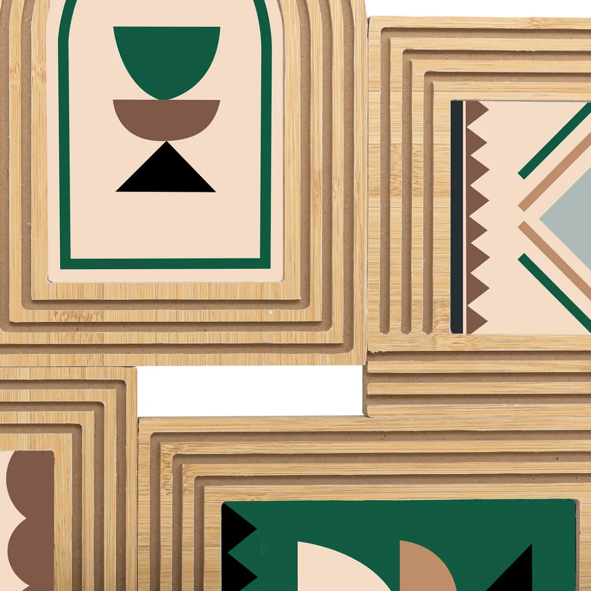 Multimarco para 5 fotos OLIVIA marrón de mdf