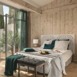 Mural De Madera Tallada Blanco 90x90Cm