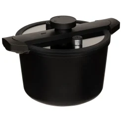 Olla a presión negra de aluminio 6L
